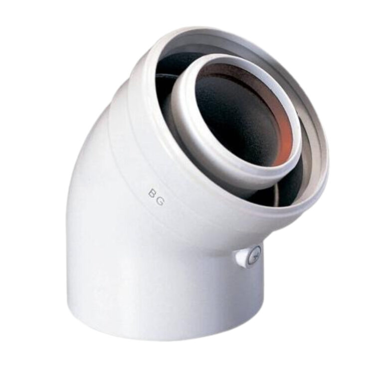 Отвод коаксиальный 45 d 60/100 мм