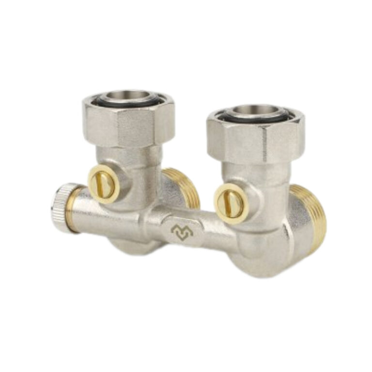 Узел нижнего подключения с байпасом угловой евроконус 3/4"ЕКx3/4"ЕК Varmega VM13801