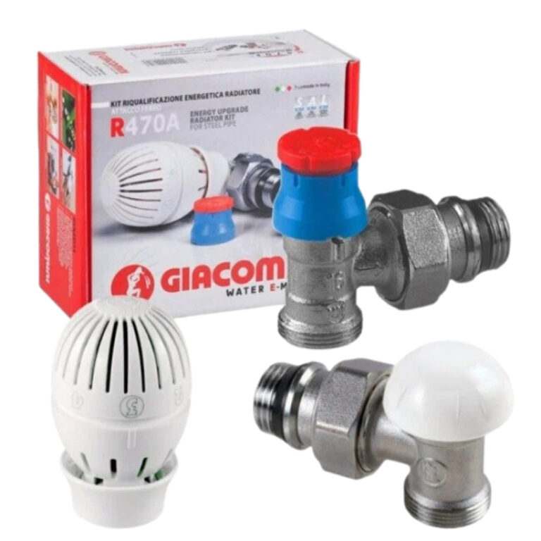 Комплект термост. угловой 1/2" (клапан верхний+нижний+термогол.) Giacomini R470FX033