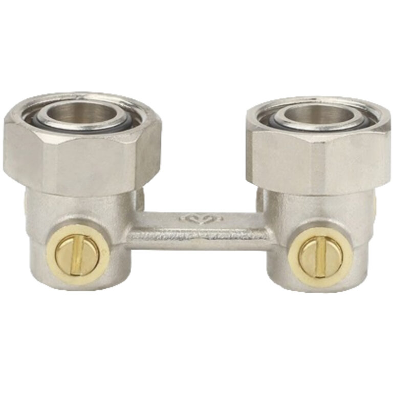 Узел нижнего подключения сдвоенный угловой евроконус 3/4"ЕКx3/4"ЕК Varmega