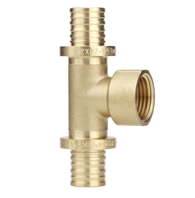 Тройник с внутренней резьбой латунный 16х1/2" Varmega Slide-fit VM51111